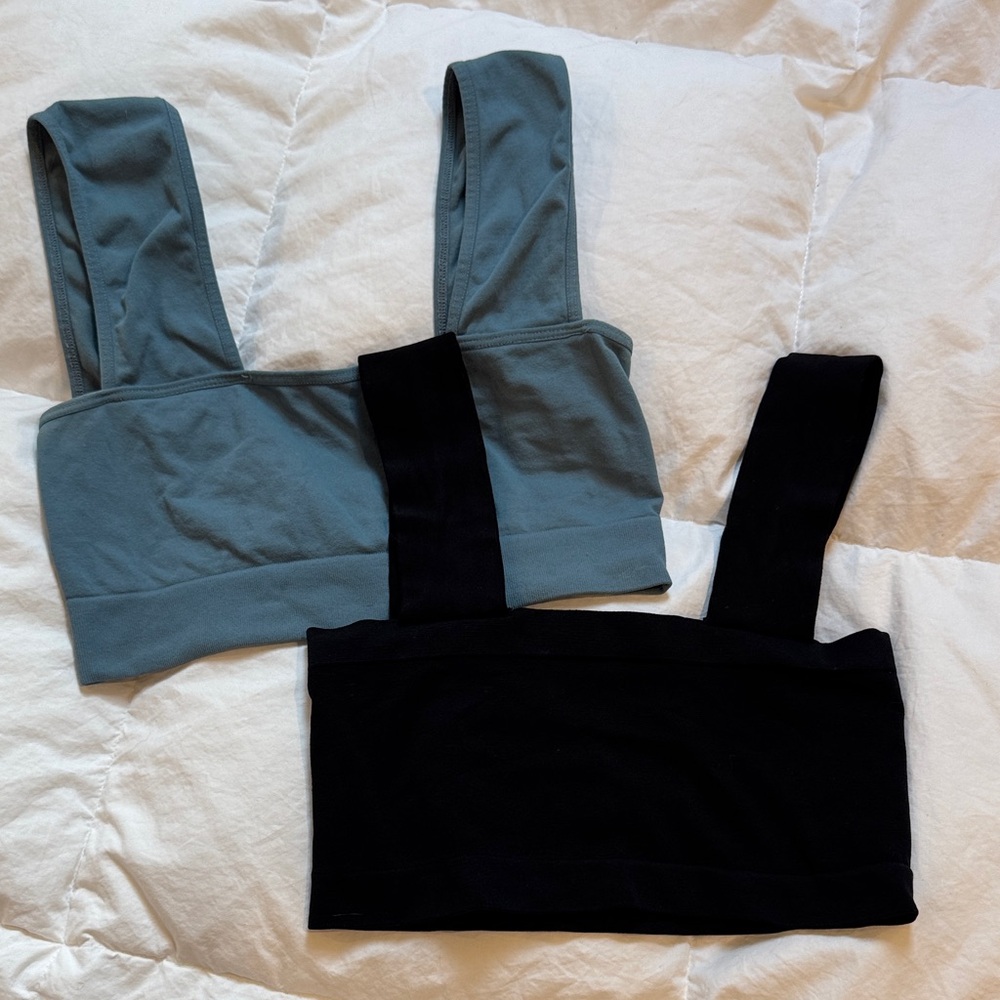 EUC Free People Set of Two bandeau bra tops blue and black size XS/S